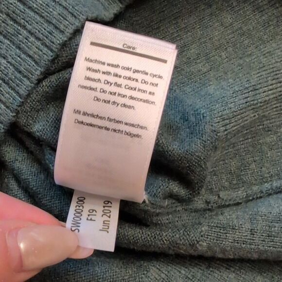 Smartwool Brookline Crew Neck Sweater Green Nylon Merino Wool blend size L - Picture 7 of 9